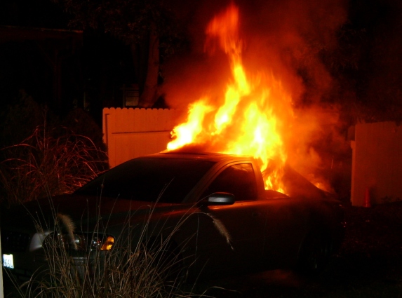 Car arson at Professor Jentsch's house. The Animal Liberation Brigade would claim responsibility for the attack 2 days later.